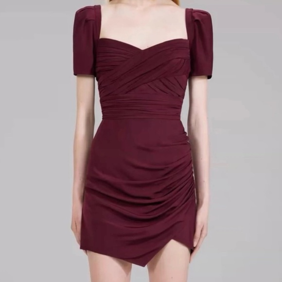 Self-Portrait Iris Stretch Crepe Mini Dress - Picture 1 of 5